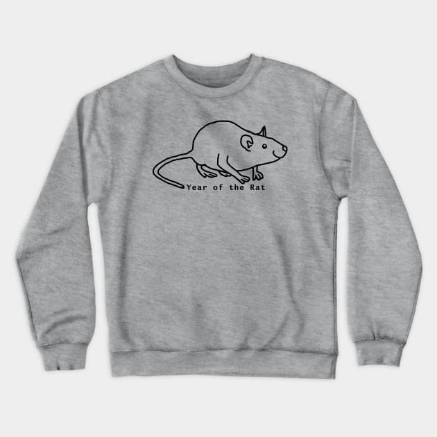 Year of the Rat Outline Crewneck Sweatshirt by ellenhenryart